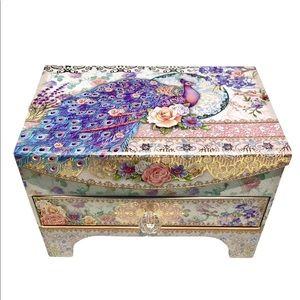 Pooch & Sweetheart Victorian Peacock Mirrored Jewelry Dresser Organizer  (97599)
